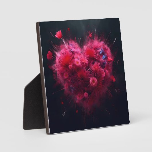 Levendige roze hart burst fotoplaat (Voorkant)