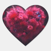 Levendige roze hart burst hart sticker (Voorkant)