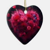 Levendige roze hart burst keramisch ornament (Rechts)