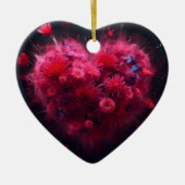 Levendige roze hart burst keramisch ornament (Voorkant)
