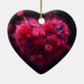Levendige roze hart burst keramisch ornament (Achterkant)