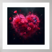 Levendige roze hart burst poster (Voorkant)