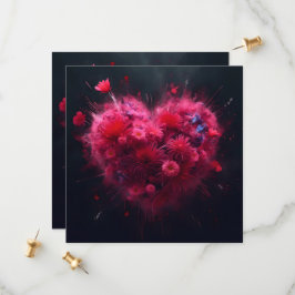 Levendige roze hart burst save the date