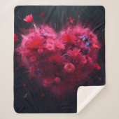Levendige roze hart burst sherpa deken (Voorkant)
