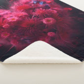 Levendige roze hart burst sherpa deken (3/4)