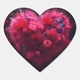 Levendige roze hart burst sticker