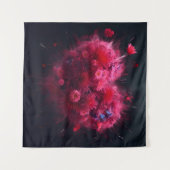 Levendige roze hart burst wandkleed (Voorkant (horizontaal))