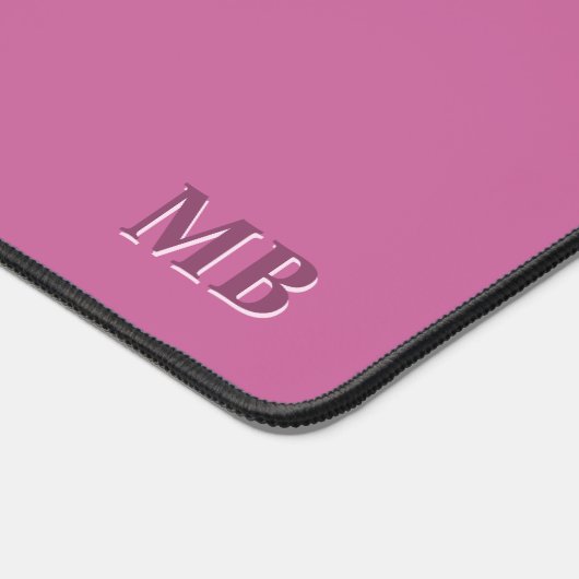 Levendige roze initialen bureaumat (Hoek)