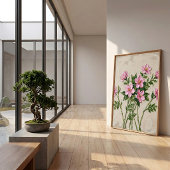 Levendige Roze Jasmine Minimalistische Muurkunst Poster