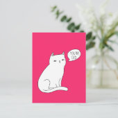 Levendige roze kat "je bent oud" Birthday Briefkaart (Staand voorkant)