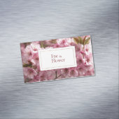 Levendige roze kersenbloesem Bokeh Magnetisch Visitekaartje (Voorbeeld)