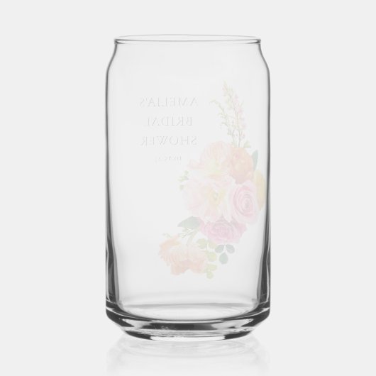 Levendige roze klaprozen bloemenbloesem Vrijgezell Blikvorm Glas (Achterkant)