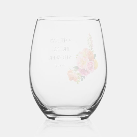 Levendige roze klaprozen bloemenbloesem Vrijgezell Wijnglas Zonder Voet (Achterkant)