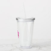 Levendige Roze Kosmos Bloem met een Bijen Geperson Acryl Drinkbeker (Links)