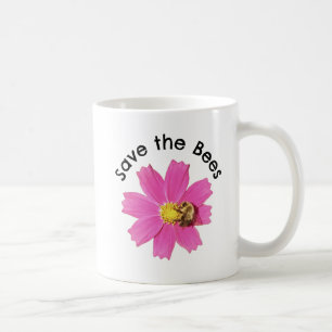 Levendige Roze Kosmos Bloem Red de Bijen Koffiemok