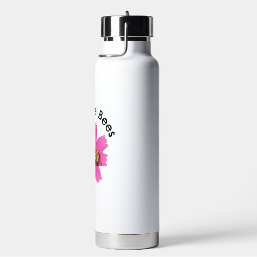 Levendige Roze Kosmos Bloem Red de Bijen Waterfles (Rechts)