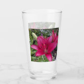 Levendige Roze Lelie Glas (Voorkant)