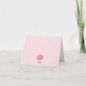 Levendige Roze Lippen Valentijnsdag Bruiloft Bedankkaart (Achterkant)