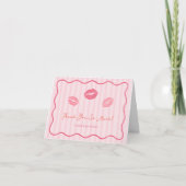Levendige Roze Lippen Valentijnsdag Bruiloft Bedankkaart (Voorkant)