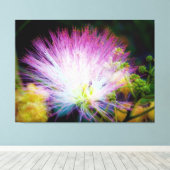 Levendige Roze Mimosa Bloei Canvas Afdruk (Insitu (Houten vloer))