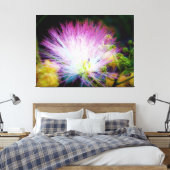 Levendige Roze Mimosa Bloei Canvas Afdruk (Insitu (Slaapkamer))