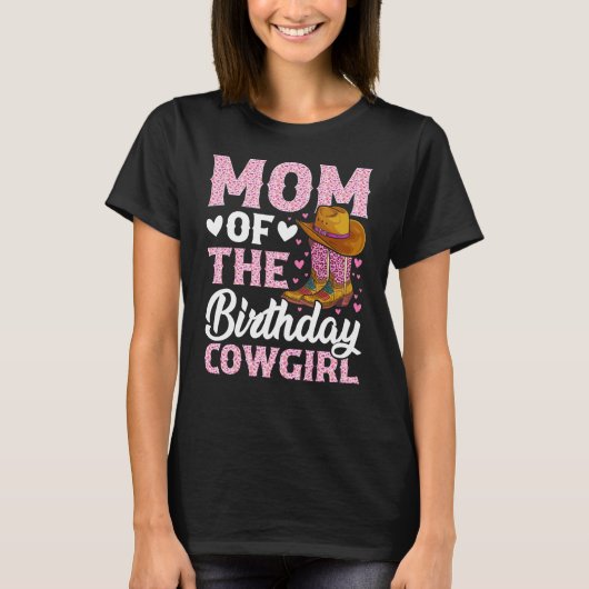 Levendige roze moeder van de verjaardag cowgirl gr t-shirt (Voorkant)