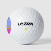 Levendige Roze Oranje Lichtblauw Custom Name Golfballen (Logo)