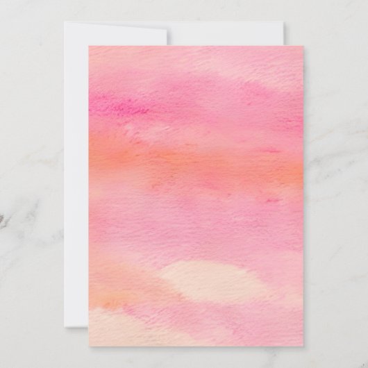 Levendige Roze & Oranje Waterverf Uitnodiging voor (Achterkant)