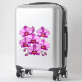 Levendige Roze Orchideeën Bloemcluster Sticker (Koffer)