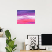 LEVENDIGE ROZE PAARSE ABSTRACTE TEXTUUR POSTER (Thuiskantoor)