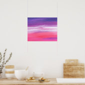 LEVENDIGE ROZE PAARSE ABSTRACTE TEXTUUR POSTER (Keuken)