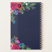 Levendige Roze Paarse Boho Boeketten Naam Planner (Achterkant)