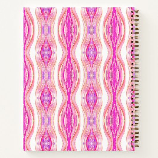 Levendige roze Paarse Golden Geode Notitieboek (Achterkant)