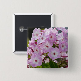 Levendige Roze Phlox Botanisch Vierkante Button 5,1 Cm