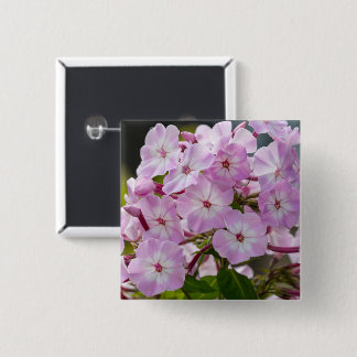 Levendige Roze Phlox Botanisch Vierkante Button 5,1 Cm