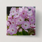Levendige Roze Phlox Botanisch Vierkante Button 5,1 Cm (Voorkant)