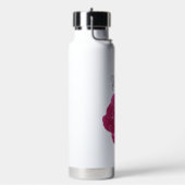 Levendige roze pioen bloem gepersonaliseerd waterfles (Links)