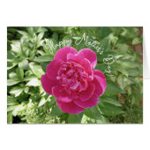 Levendige roze pioen bloem Moederdag Kaart (Voorkant Horizontaal)