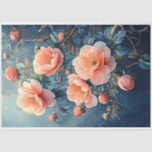 Levendige Roze Pioen Bloemen Waterverf Decoupage Tissuepapier