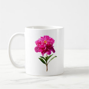 Levendige roze pioen koffiemok
