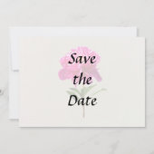 Levendige Roze Pioen Save The Date (Achterkant)
