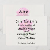 Levendige Roze Pioen Save The Date (Voorkant / Achterkant)