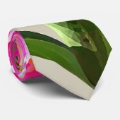 Levendige roze pioen stropdas (Opgerold)