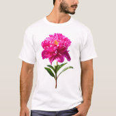 Levendige roze pioen t-shirt (Voorkant)