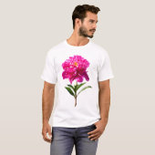 Levendige roze pioen t-shirt (Voorkant volledig)
