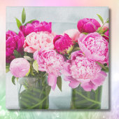 Levendige Roze Pioenolie Geschilderd Effect Magneet