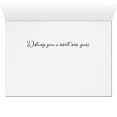 Levendige roze pioenroos Bloem Rosh Hashanah Kaart (Binenzijde Horizontaal (Onderkant))