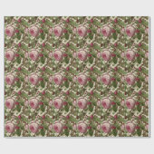 Levendige Roze Pioenrozen Botanisch Bloemendesign Cadeaupapier (Vlak)