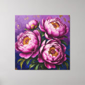 Levendige Roze Pioenrozen Canvas Afdruk (Voorkant)
