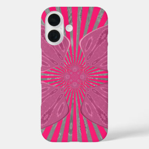 , levendige roze prachtige, stijlvolle, stijlvolle iPhone 16 hoesje